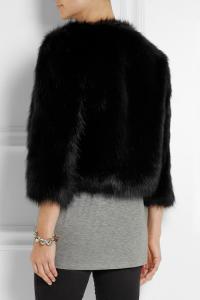 Faux Fur Cropped DKNY Black