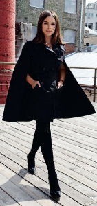 Black cape coat